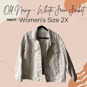 NWOT Old Navy White Jean Jacket